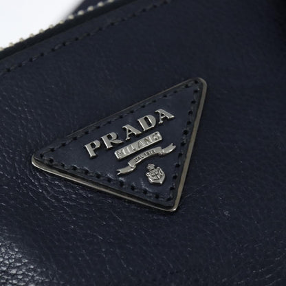 Prada PRADA Hand Bag Leather 2way Navy Gold Authentic BA7315