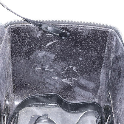Gucci GUCCI Hand Bag Enamel Black Silver Authentic am8761