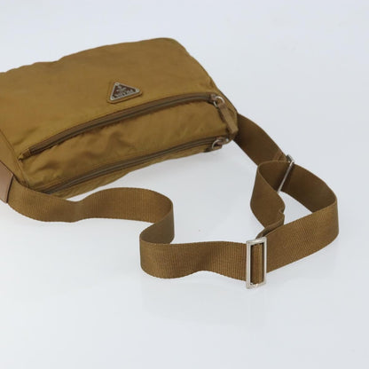 Prada PRADA Shoulder Bag Nylon Beige Silver Authentic 161725