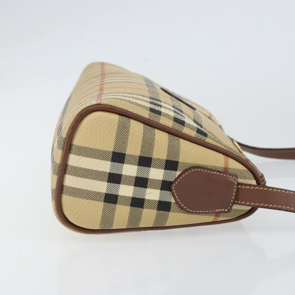 Burberrys Burberrys Nova Check Shoulder Bag PVC Beige Gold Authentic ka004