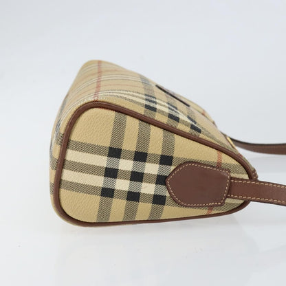 Burberrys Burberrys Nova Check Shoulder Bag PVC Beige Gold Authentic ka004
