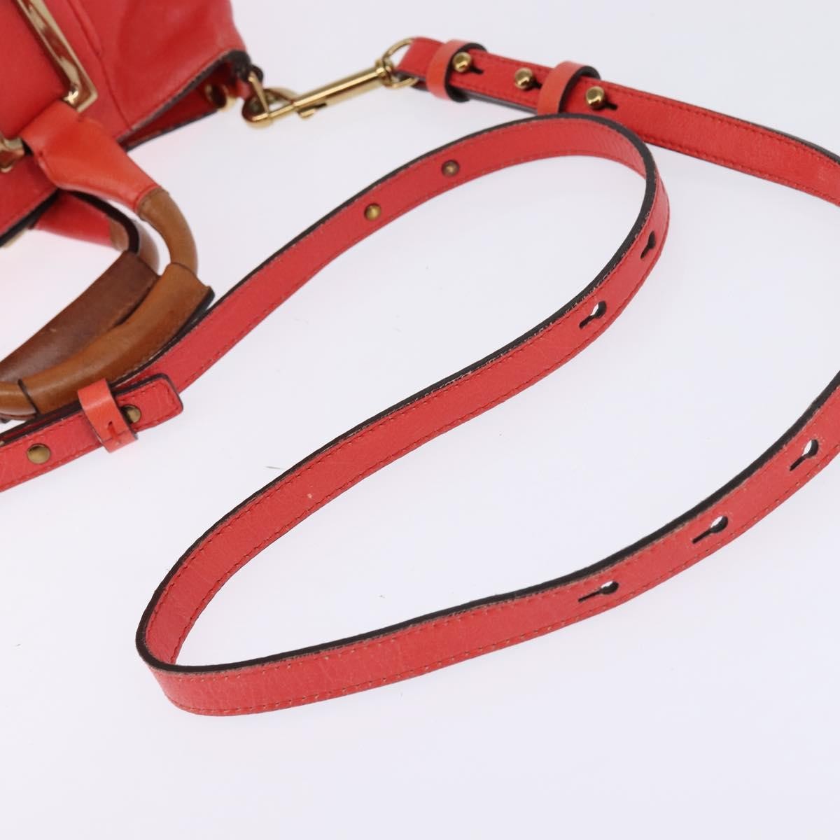 Chloé Chloé Chloe Etel Hand Bag Leather 2way Red Gold Authentic th6324