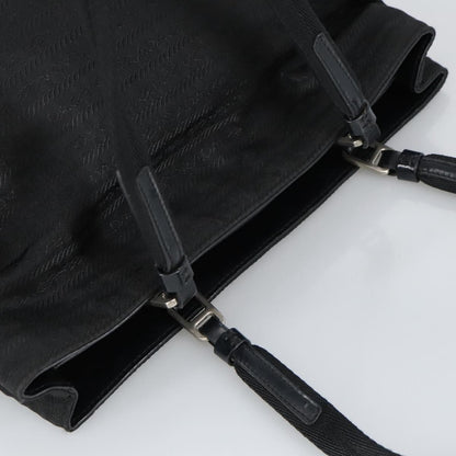 Prada PRADA Hand Bag Nylon Black Silver Authentic 96925