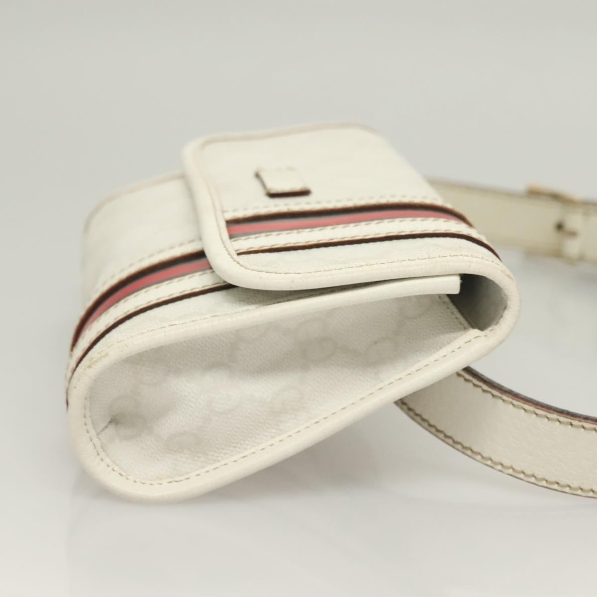 Gucci GUCCI GG Supreme Sherry Line Waist bag PVC White Gold 1669 Authentic bs28457
