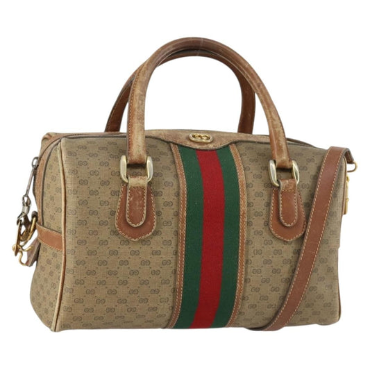 Gucci GUCCI Micro GG Supreme Web Sherry Line Bag PVC Beige 002 58 4422 Authentic 160595