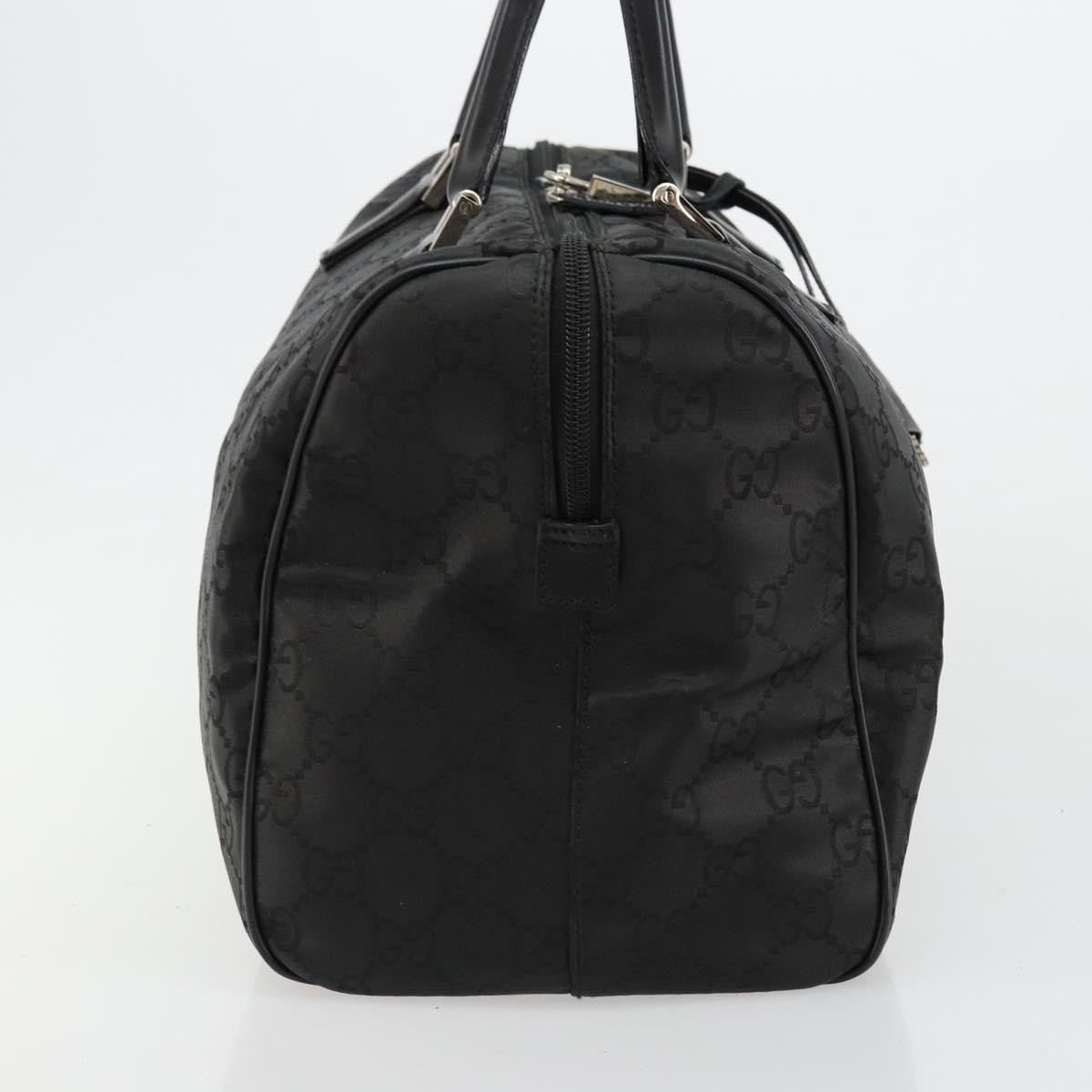 Gucci GUCCI GG Supreme Boston Bag PVC Black Silver Authentic ep14143