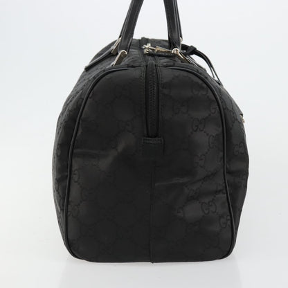 Gucci GUCCI GG Supreme Boston Bag PVC Black Silver Authentic ep14143