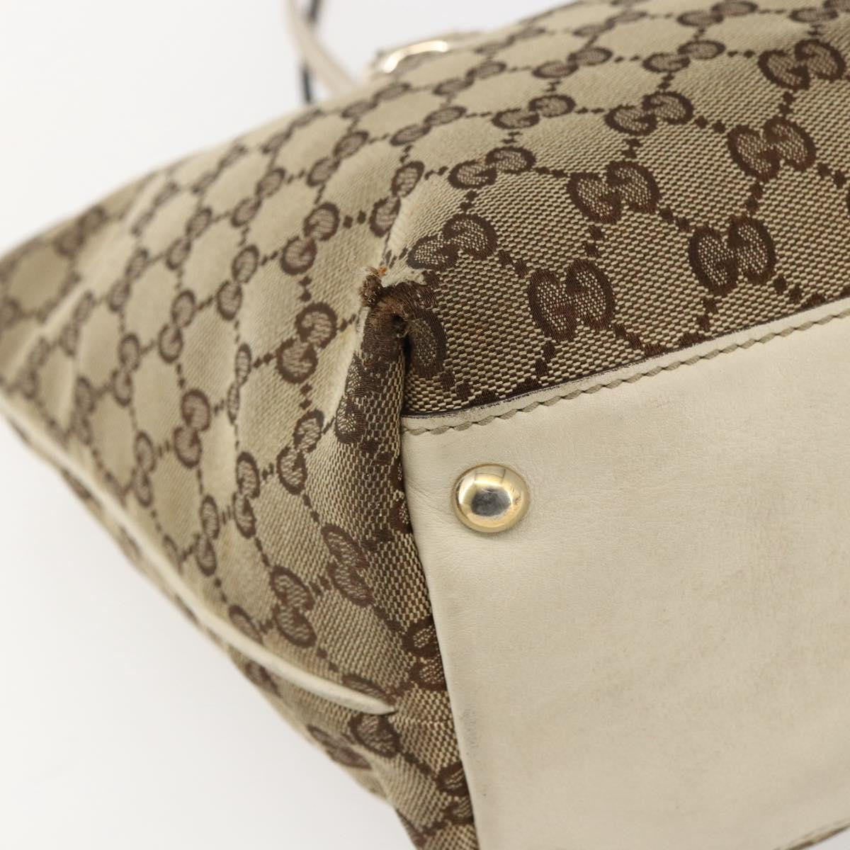 Gucci GUCCI GG Canvas Tote Bag Beige Gold 169946 Authentic BA9932