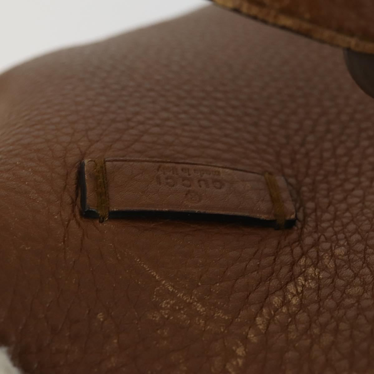 Gucci GUCCI Tote Bag Leather Brown Silver Authentic 160133