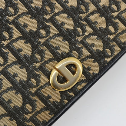 Dior Christian Dior Trotter Canvas Chain Shoulder Bag Navy Gold Authentic fm5340