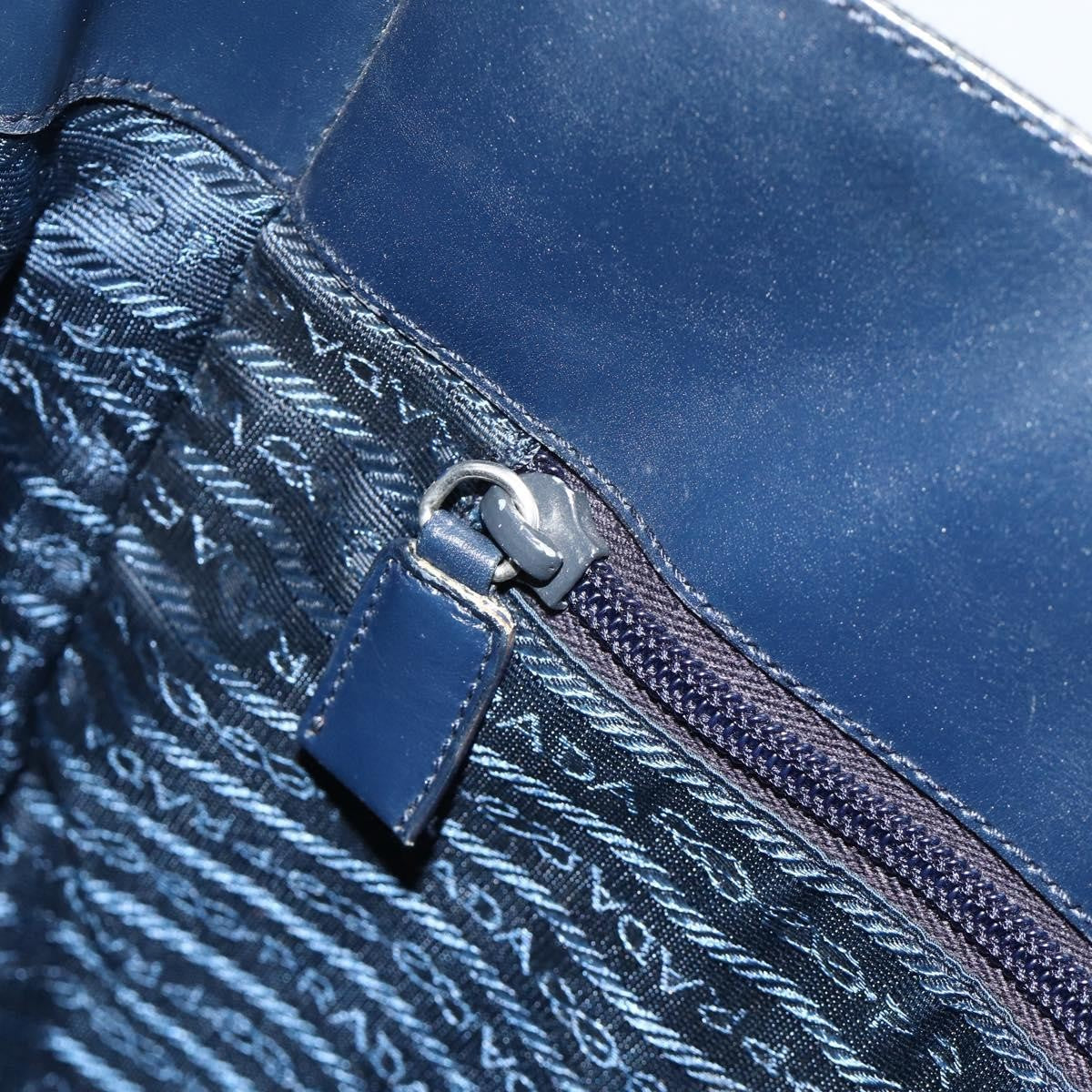 Prada PRADA Tote Bag Harako leather Navy Authentic 167194