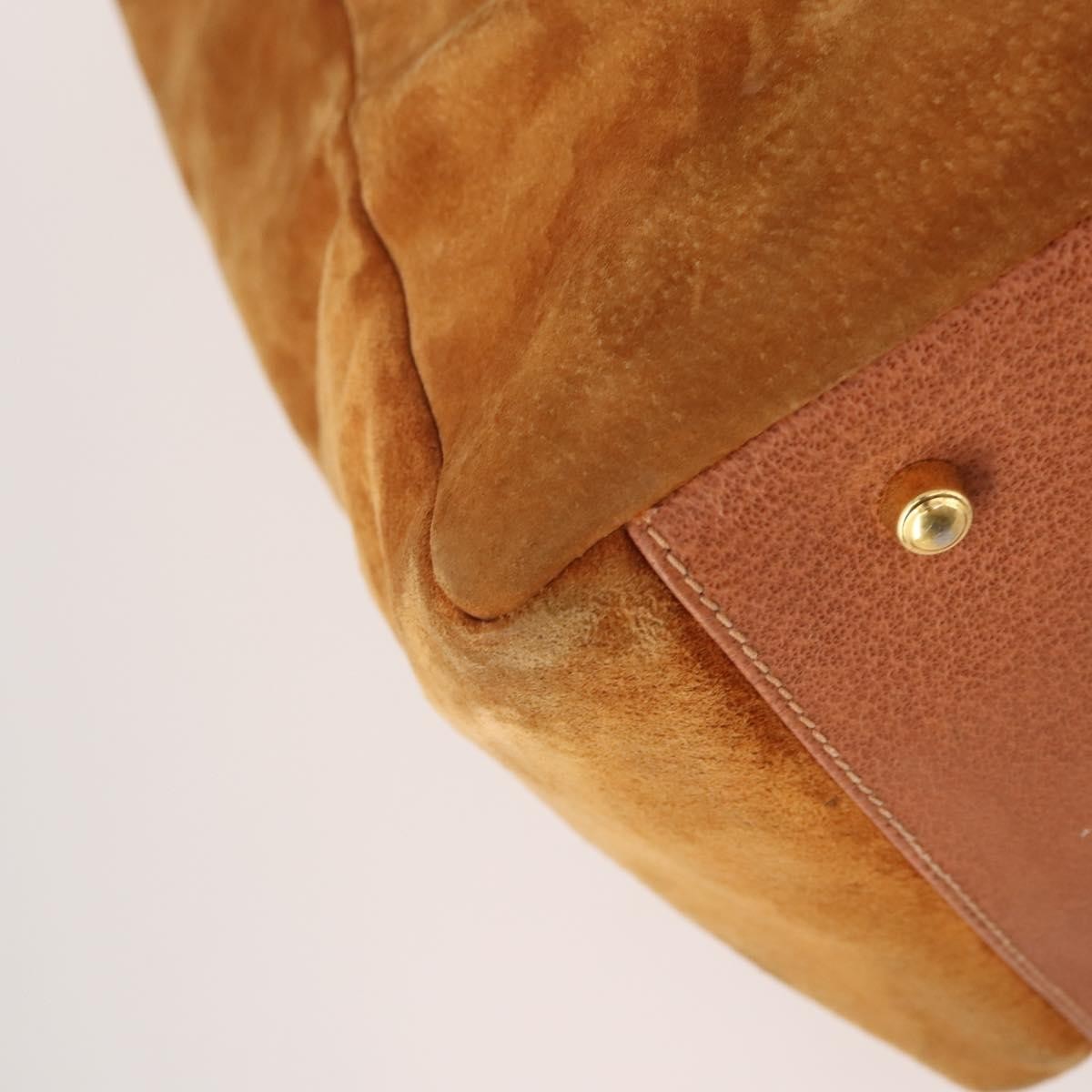 Gucci GUCCI Tote Bag Suede Brown Gold 002 58 0233 Authentic YKZ146