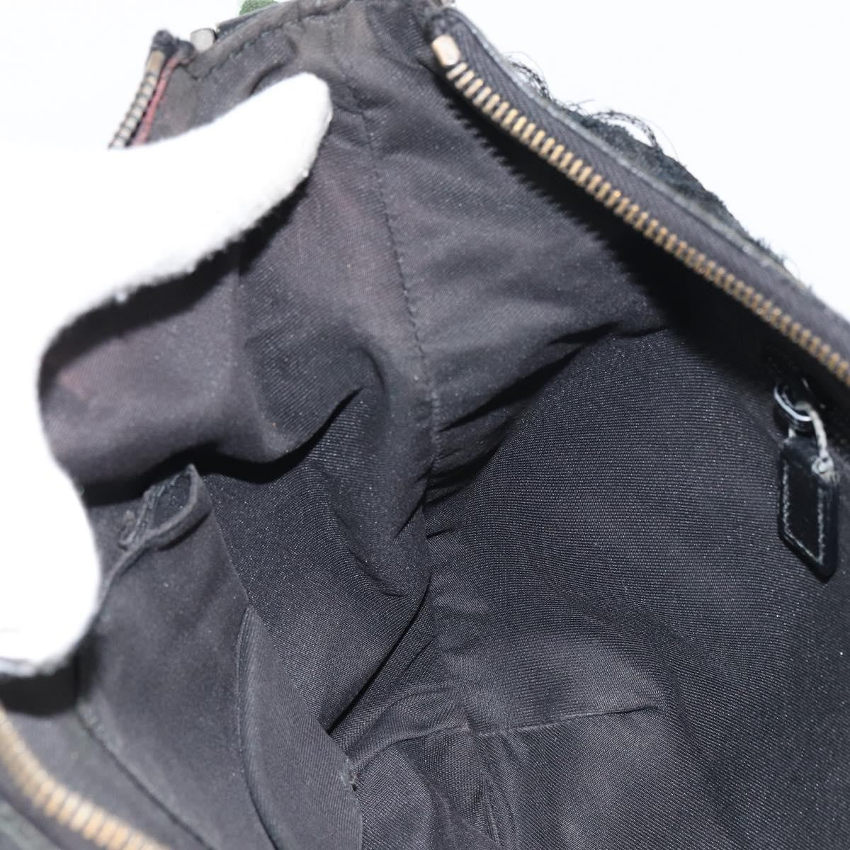 Gucci GUCCI GG Canvas Shoulder Bag Black Silver 181092 Authentic bs31680