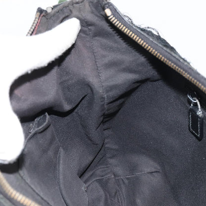 Gucci GUCCI GG Canvas Shoulder Bag Black Silver 181092 Authentic bs31680