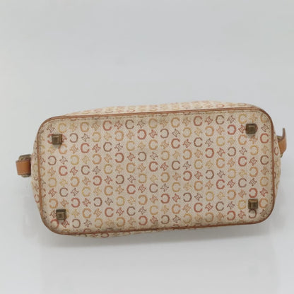 Celine CELINE C Macadam Canvas Shoulder Bag Beige Authentic bs28954