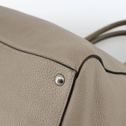 Prada PRADA Tote Bag Leather Gray Silver Authentic ka3597