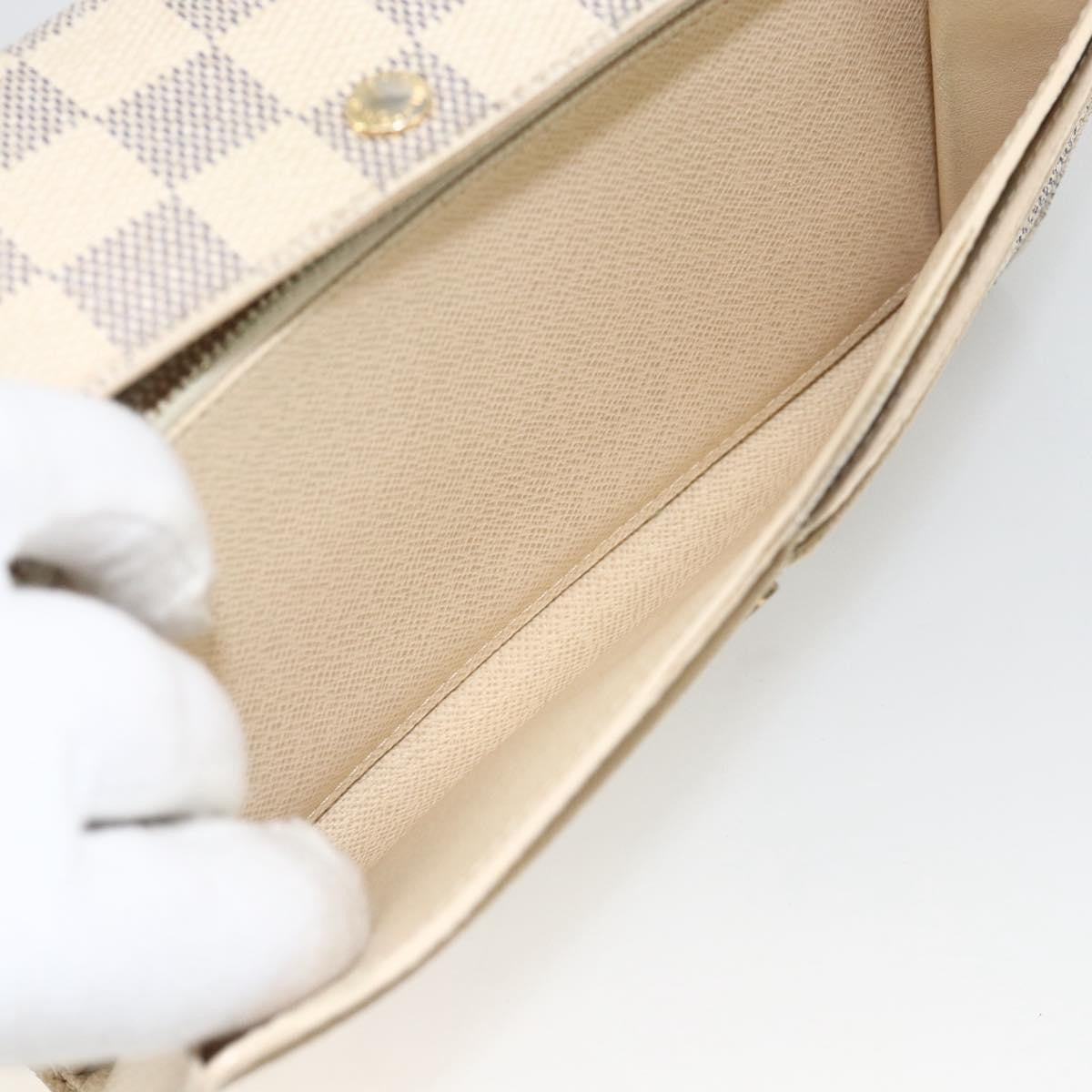 Louis Vuitton LOUIS VUITTON Damier Azur Portefeuille Sarah Long Wallet N61735 LV Authentic YKZ1187 Bag