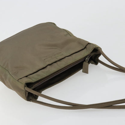 Prada PRADA Tote Bag Nylon Khaki Silver Authentic BA12923