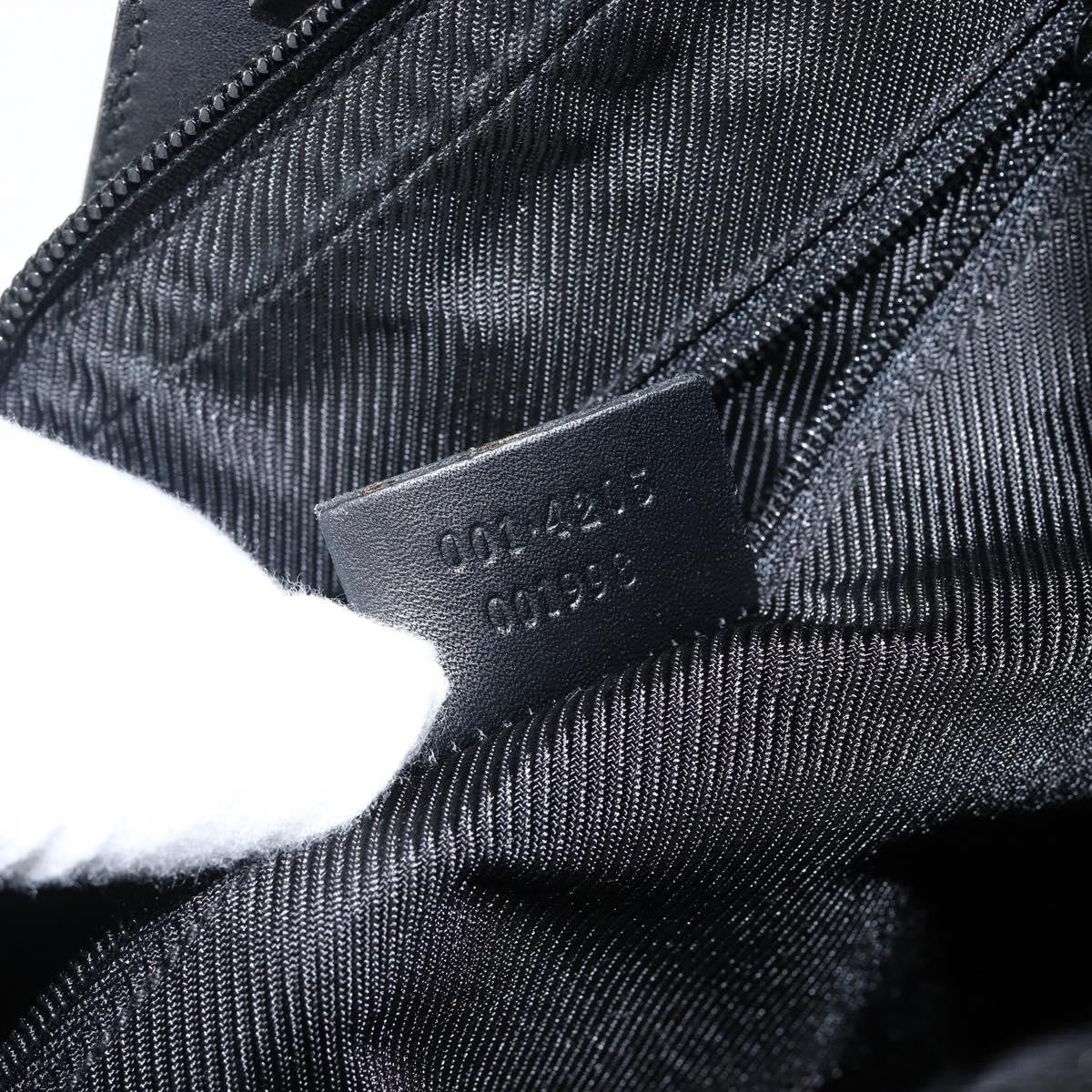 Gucci GUCCI GG Canvas Shoulder Bag Black Silver 001 4205 Authentic 143772
