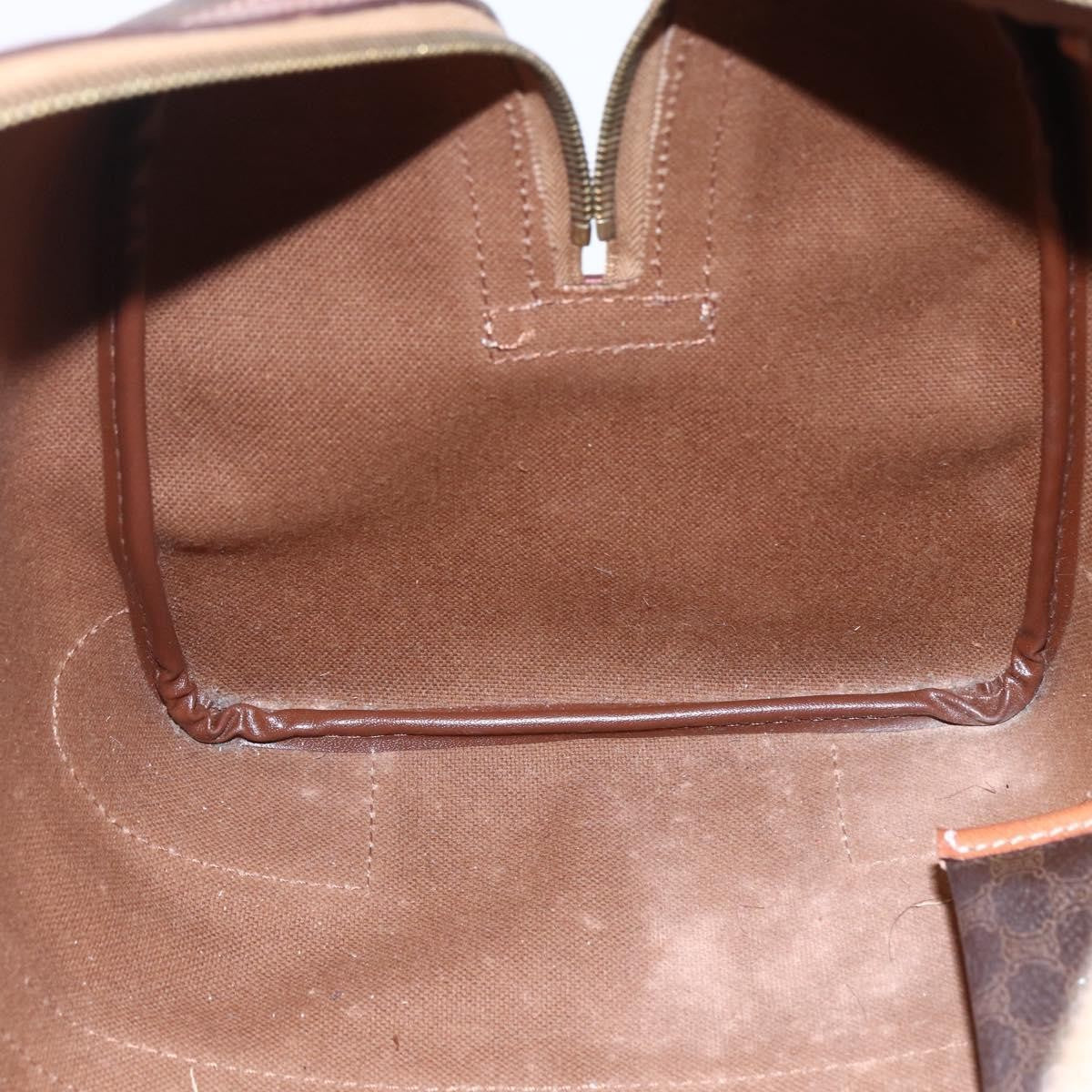 Celine CELINE Macadam Canvas Mini Boston Bag PVC Leather Brown Authentic ki6058