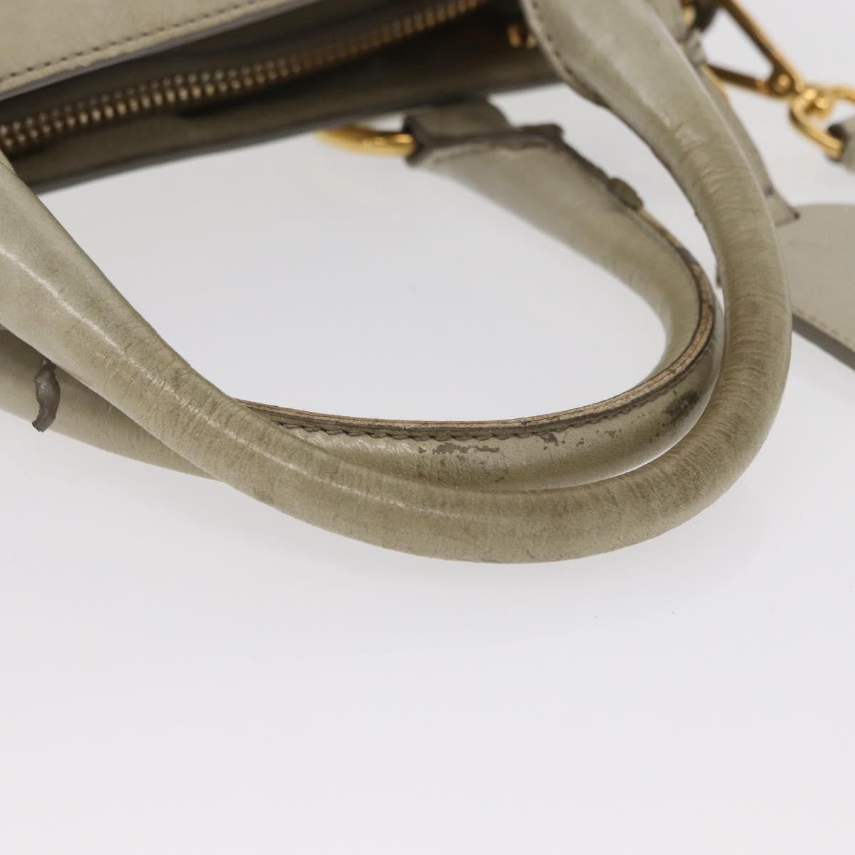 Prada PRADA Hand Bag Leather 2way Beige Gold Authentic ka1369