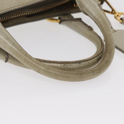 Prada PRADA Hand Bag Leather 2way Beige Gold Authentic ka1369