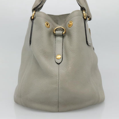 Prada PRADA Hand Bag Leather 2way Gray Authentic BA005