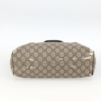 Gucci GUCCI GG Supreme Hand Bag PVC Beige Silver 181086 Authentic ARZ575