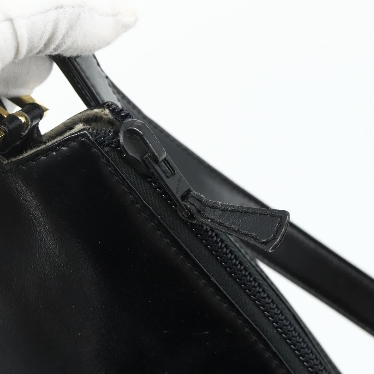 Loewe LOEWE Anagram Shoulder Bag Leather Black Gold Authentic 177548