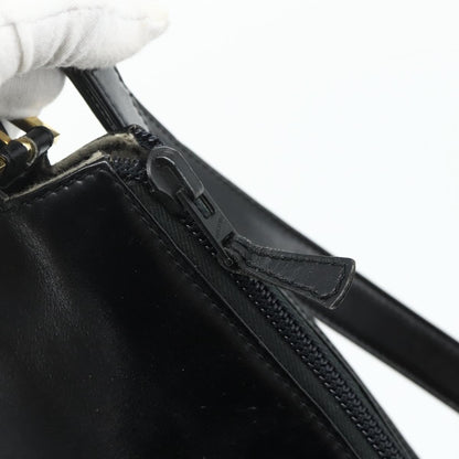 Loewe LOEWE Anagram Shoulder Bag Leather Black Gold Authentic 177548