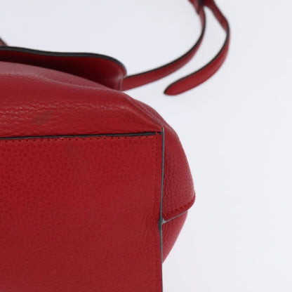 Gucci GUCCI Bamboo Daily Hand Bag Leather 2way Red Silver 392013 Authentic BA6241