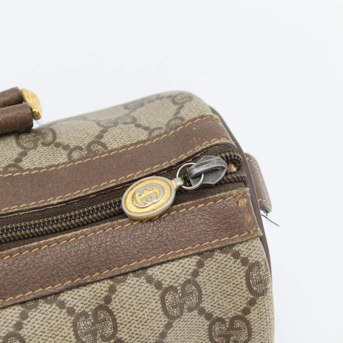 Gucci GUCCI GG Supreme Web Sherry Line Bag PVC Beige Gold 40 02 006 Authentic BA12926