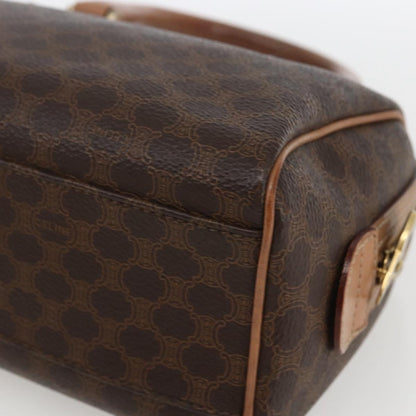 Celine CELINE Macadam Canvas Mini Hand Bag PVC Leather Brown Gold Authentic mr1952