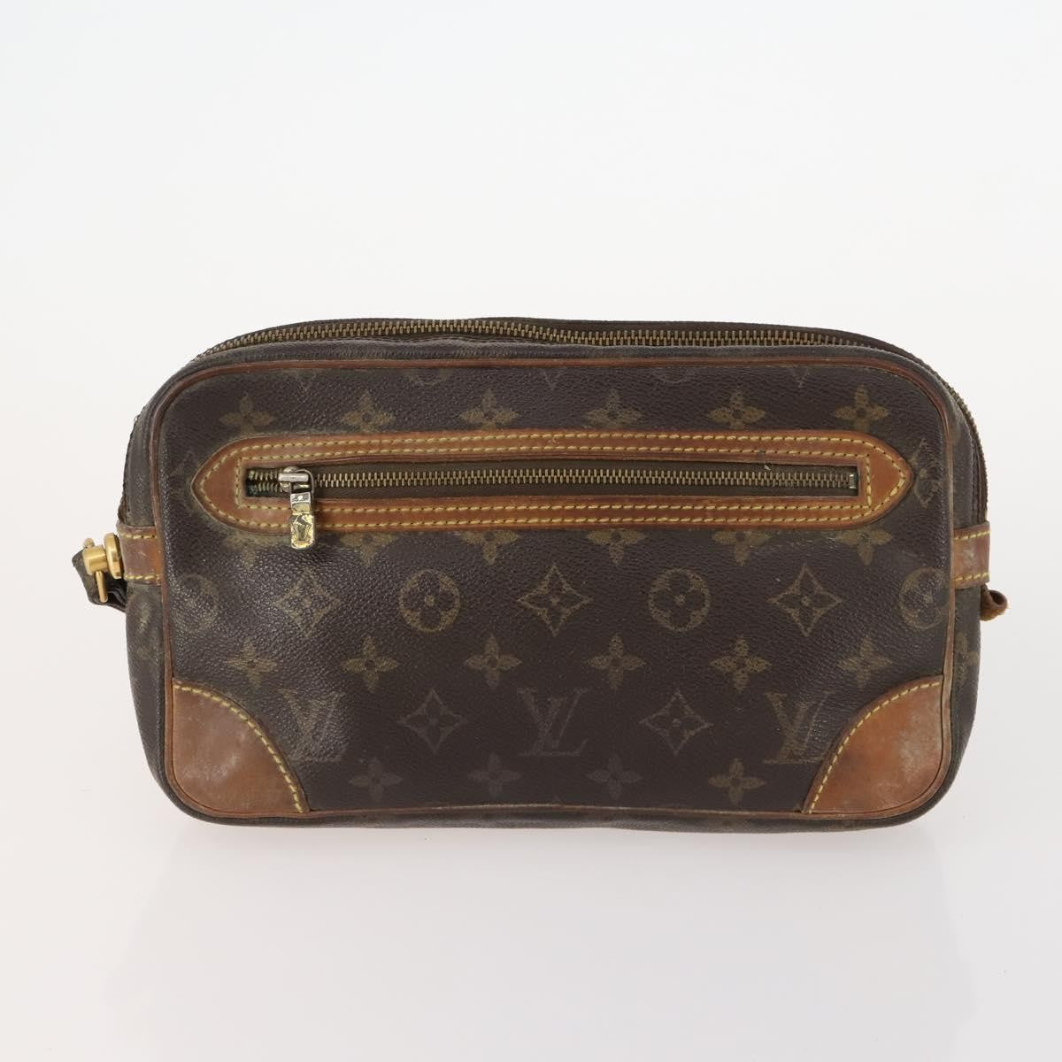 Louis Vuitton LOUIS VUITTON Monogram Pouch Clutch Bag 2 Set LV Authentic bs34068