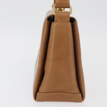 Gucci GUCCI Hand Bag Leather Brown Gold Authentic ka3873