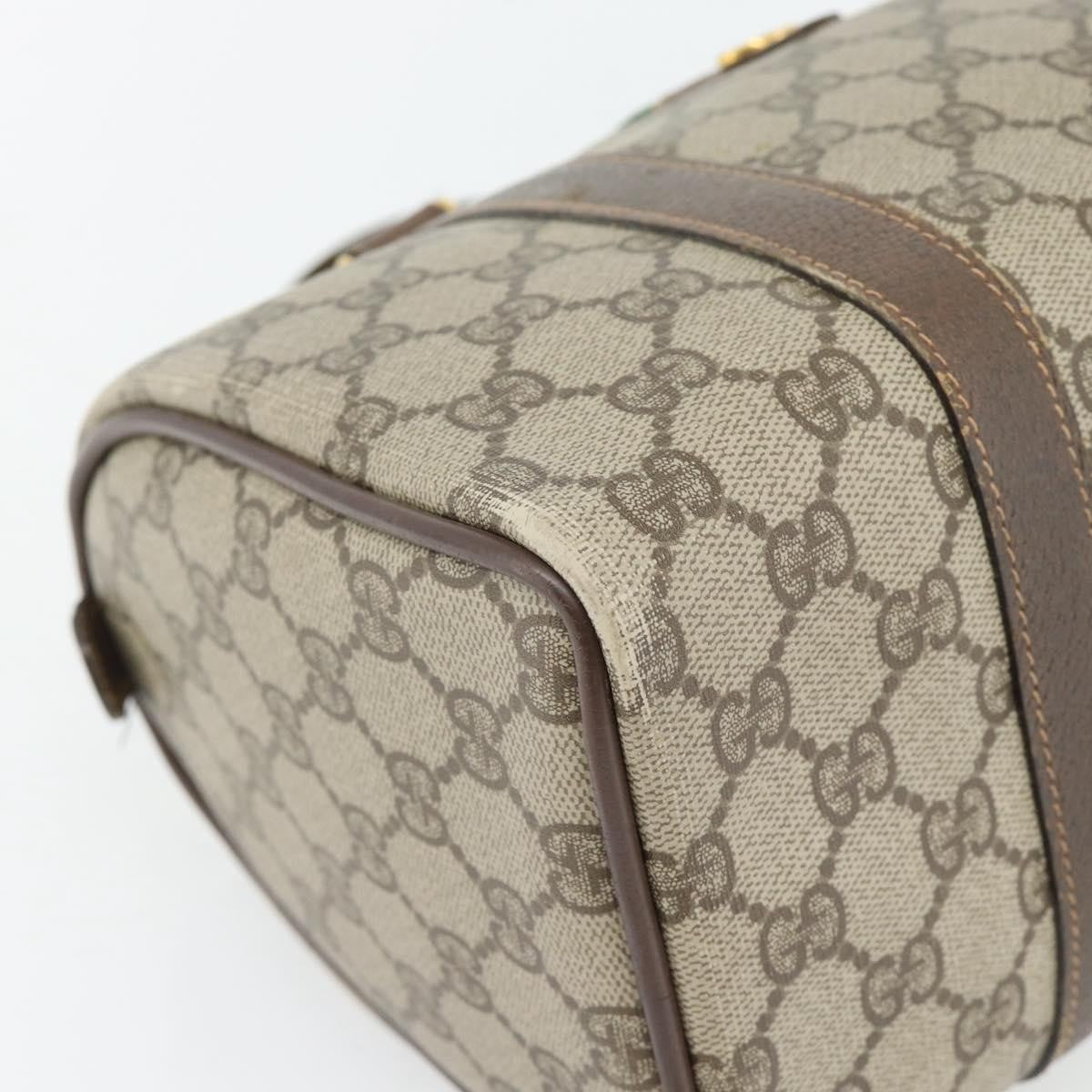 Gucci GUCCI GG Supreme Web Sherry Line Bag PVC Beige Gold 40 02 006 Authentic BA12926
