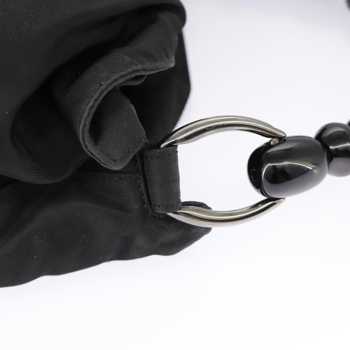 Dior Christian Dior Hand Bag Nylon Black Silver Authentic ar12776