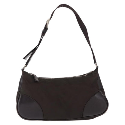 Prada PRADA Shoulder Bag Nylon Khaki Silver Authentic 169376