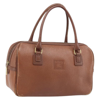 Burberrys Burberrys Hand Bag Leather Brown Gold Authentic ka3026