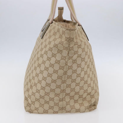 Gucci GUCCI GG Canvas Sherry Line Tote Bag Beige Pink 131231 Authentic 153359