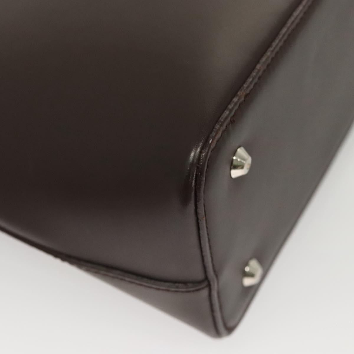 Burberry BURBERRY Shoulder Bag Leather Brown Silver Authentic BA2674