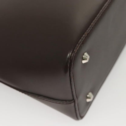 Burberry BURBERRY Shoulder Bag Leather Brown Silver Authentic BA2674