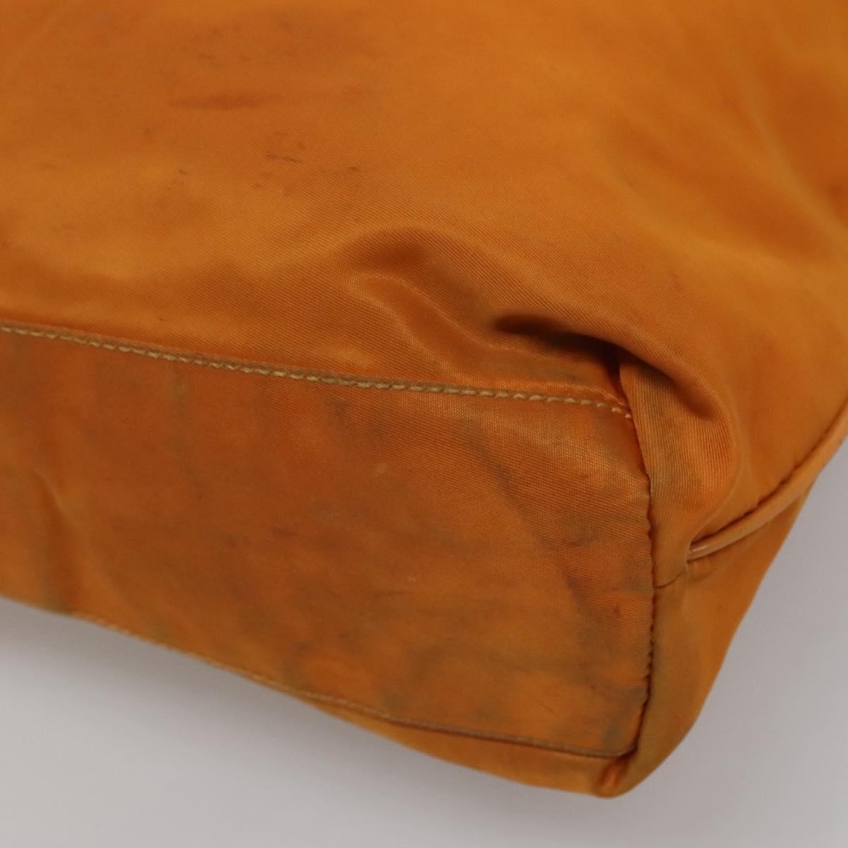 Prada PRADA Shoulder Bag Nylon Orange Gold Authentic EC663