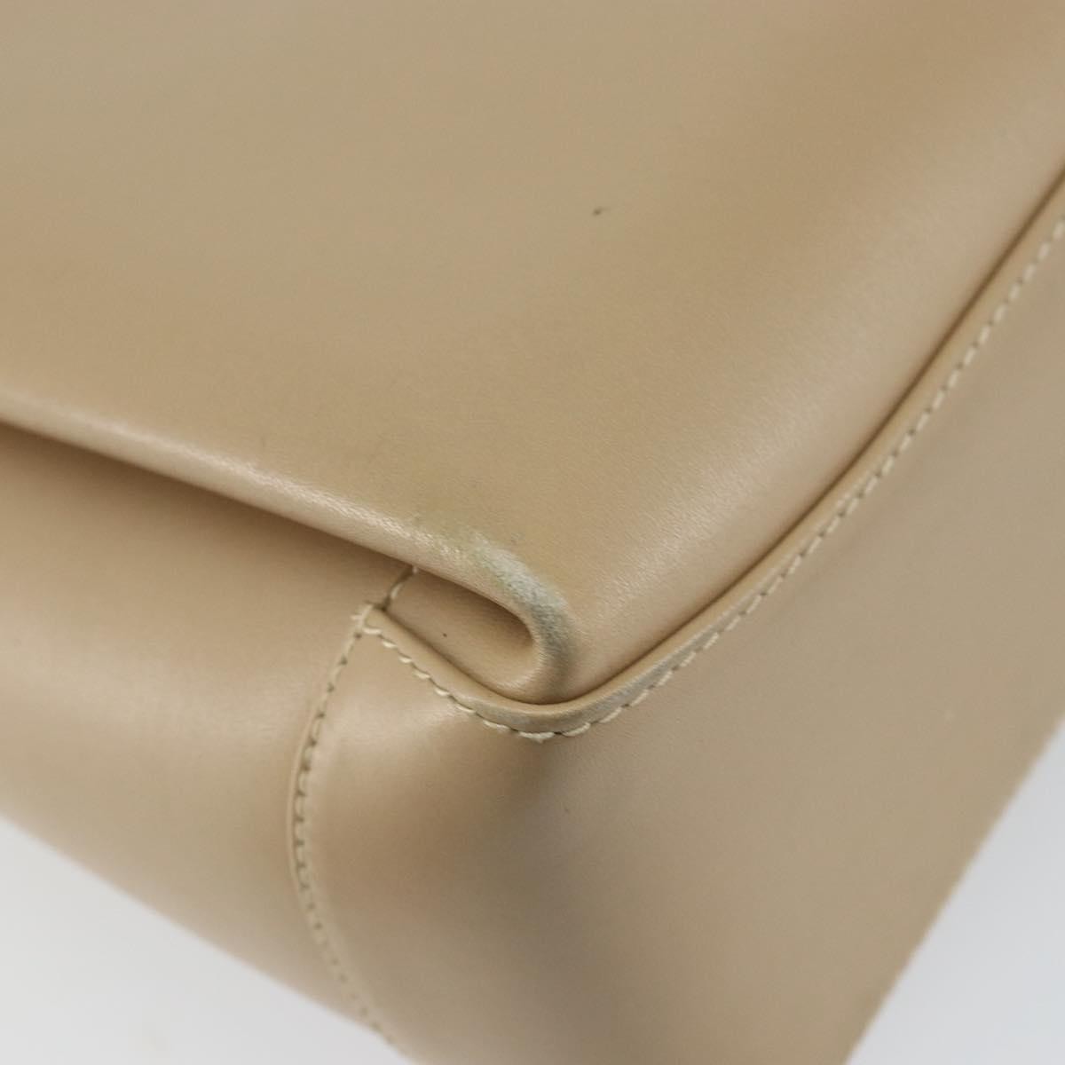 Gucci GUCCI Shoulder Bag Leather Beige Gold Authentic ep11343