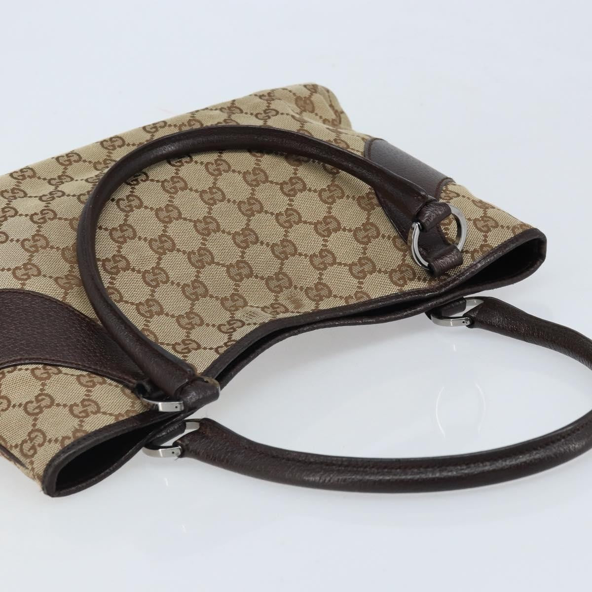 Gucci GUCCI GG Canvas Tote Bag Beige Silver 113015 Authentic kk644