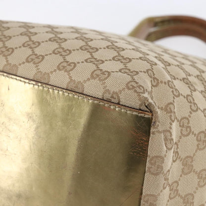 Gucci GUCCI GG Canvas Sherry Line Tote Bag Beige Pink 131231 Authentic 153359