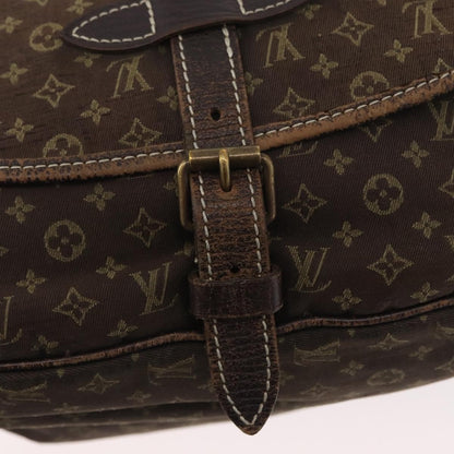 Louis Vuitton LOUIS VUITTON Monogram Mini Lin SaumurPM Shoulder Bag Brown M95227 Authentic BSZ306