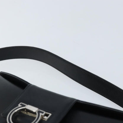 Salvatore Ferragamo Salvatore Ferragamo Gancini Shoulder Bag Leather Black Silver Authentic gh1877