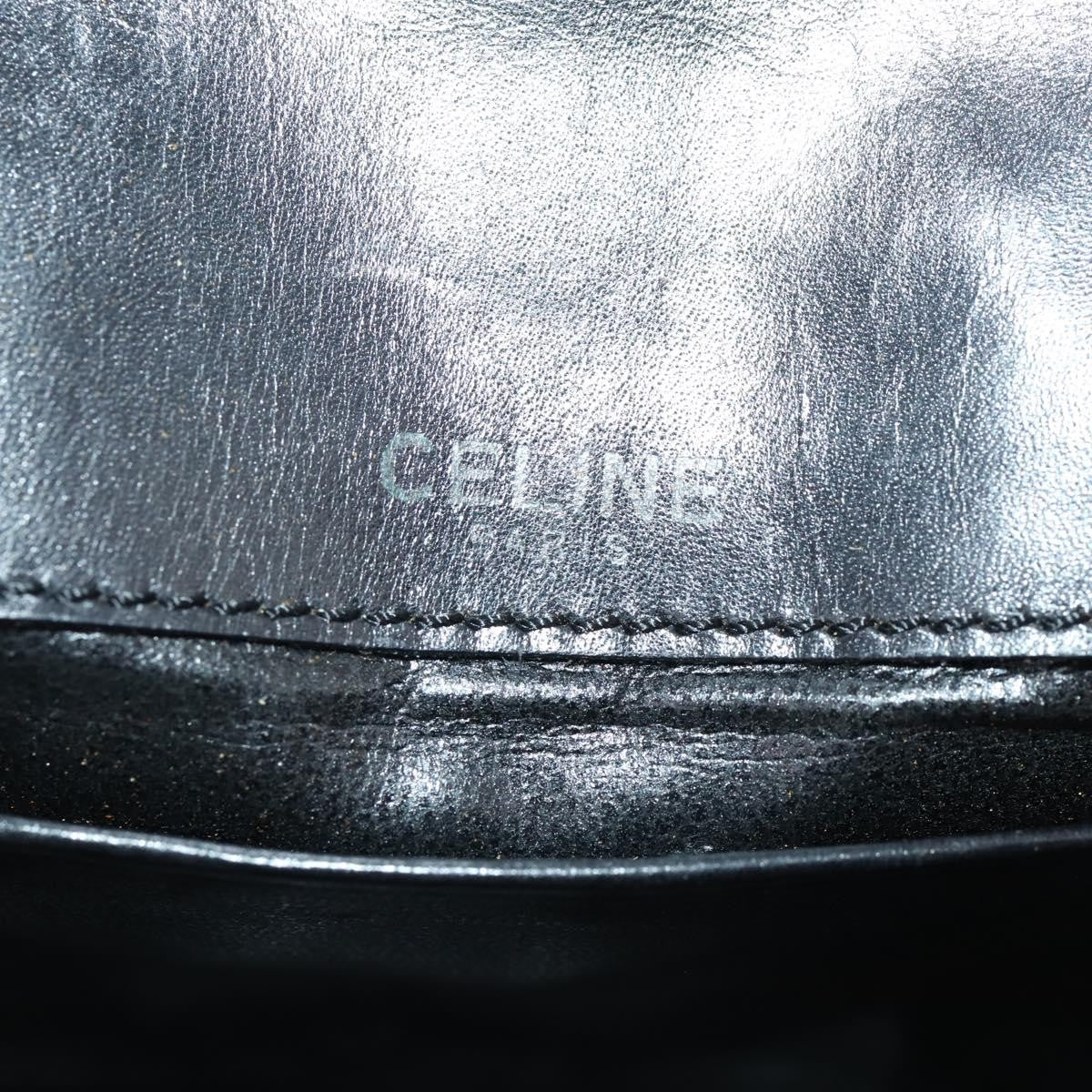 Celine CELINE Chain Shoulder Bag Leather Black Gold Authentic BAZ281