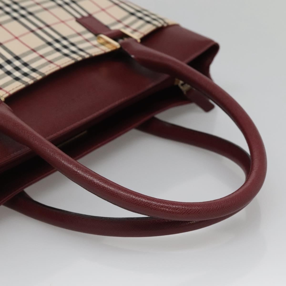 Burberry BURBERRY Nova Check Tote Bag Canvas Beige Gold Authentic 136853